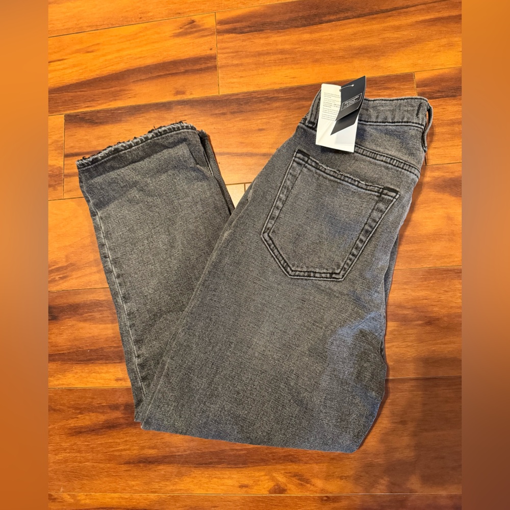 Abercrombie & Fitch Curve Love Ultra High Rise Straight Ankle Washed Black 27S